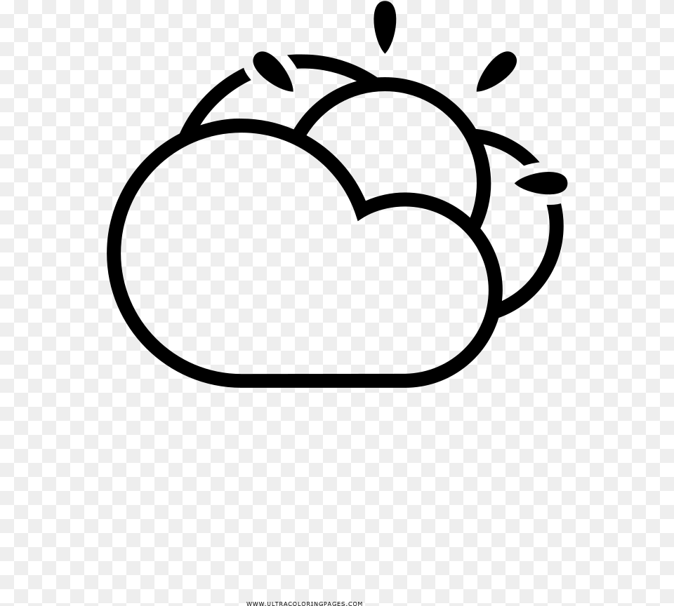 Partly Cloudy Coloring, Gray Free Png Download