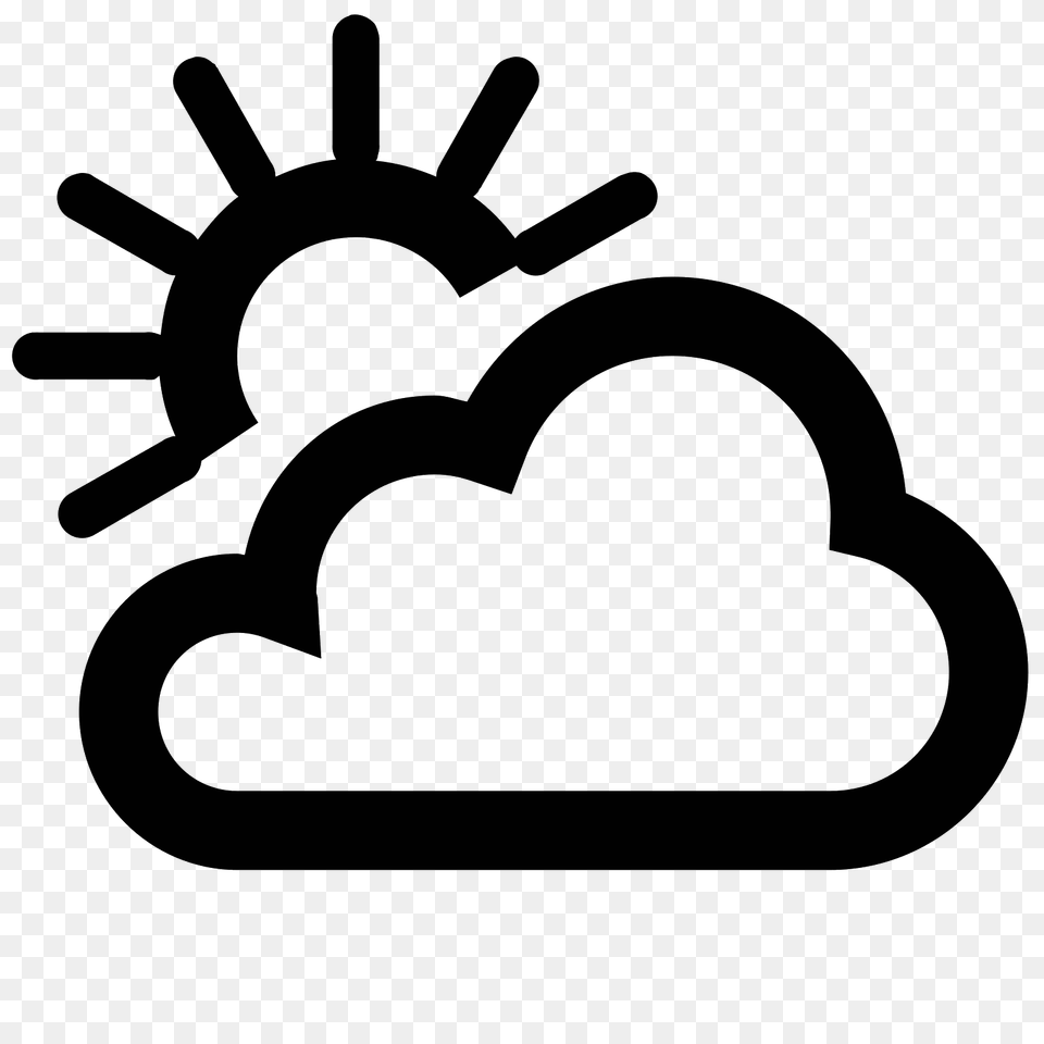 Partly Cloudy Day Icon, Gray Free Png