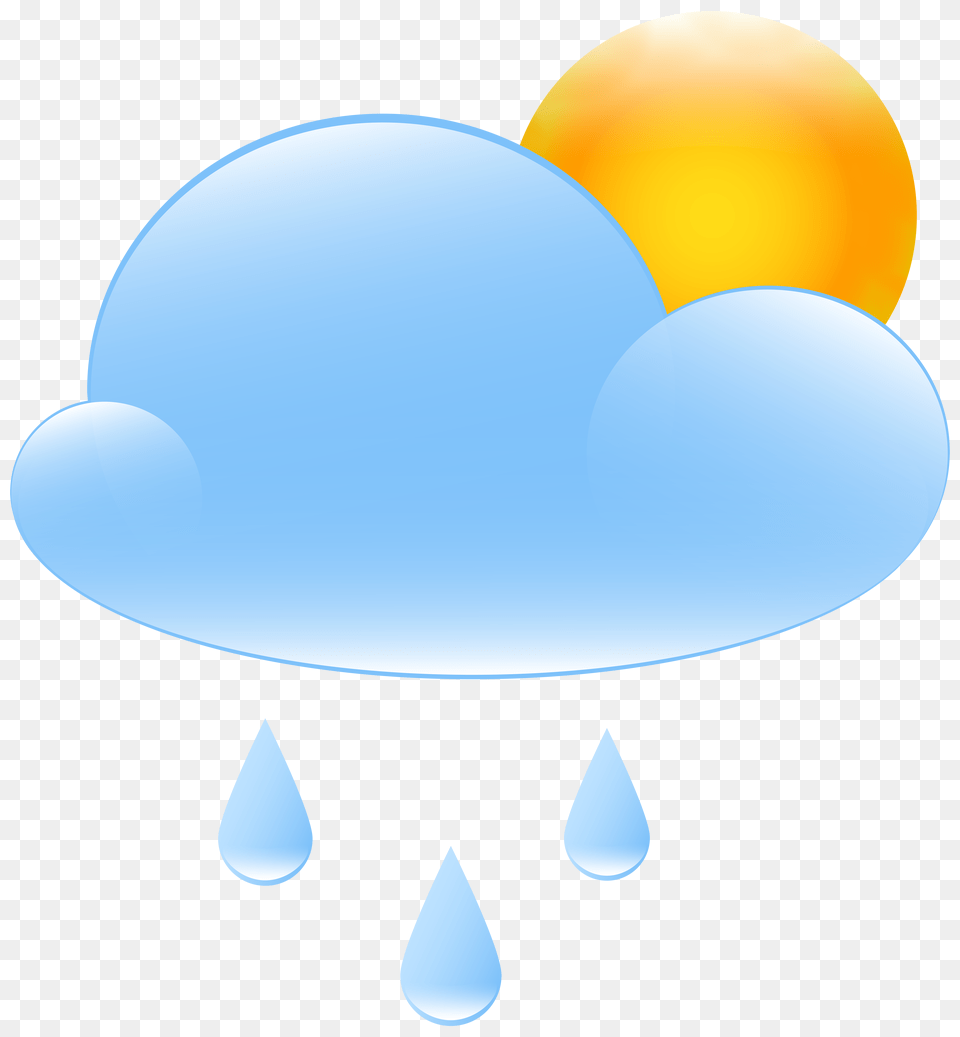 Partly Cloudy With Sun And Rain Weather Icon Clip Art, Balloon, Nature, Outdoors, Sky Free Png