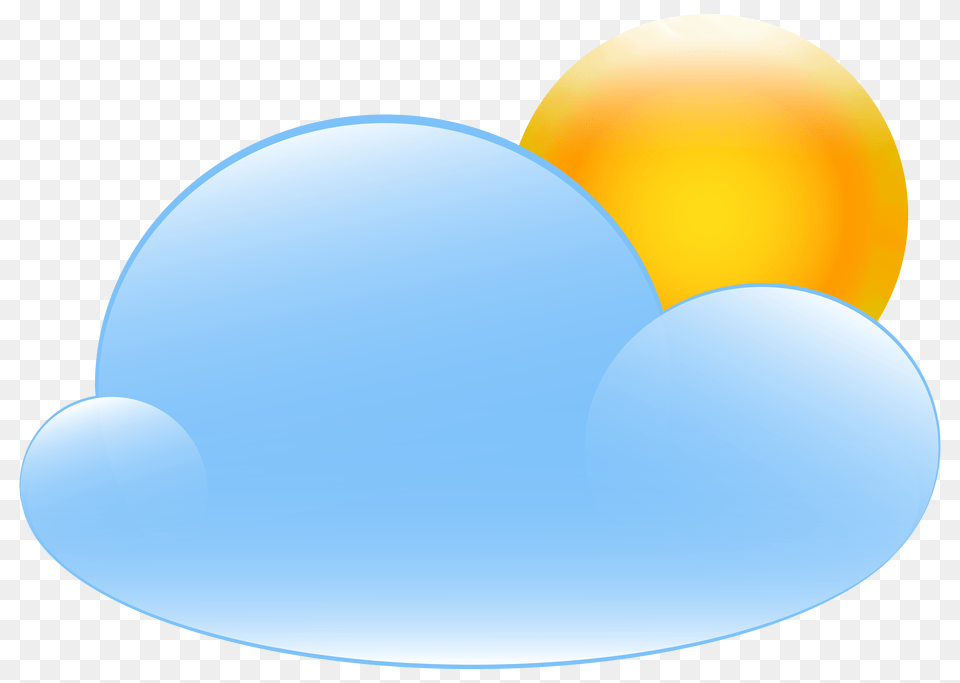 Partly Cloudy With Sun Weather Icon Clip Art, Balloon, Nature, Outdoors, Sky Png