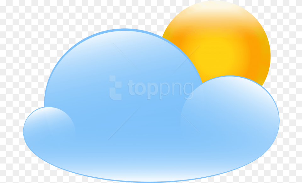 Partly Cloudy With Sun Weather Icon Clip Art Partly Cloudy Clipart Transparent, Balloon, Sphere Png Image