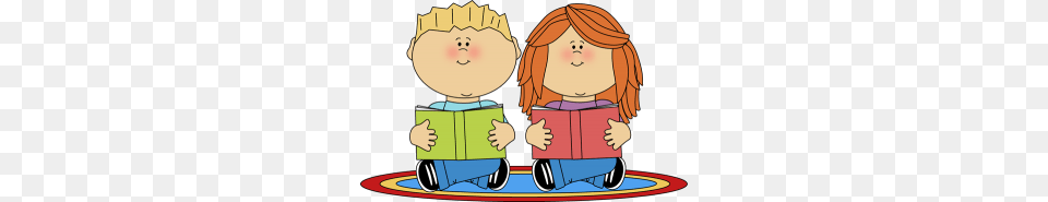 Partner Reading Clipart Clip Art Of Children Reading Partners Clip, Person, Baby, Book, Publication Png