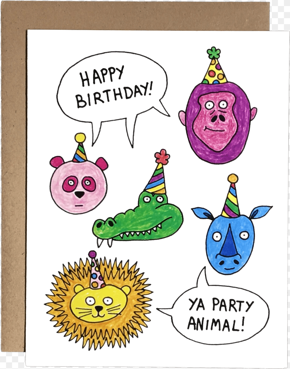 Party Animals Greeting Card, Publication, Book, Comics, Animal Free Png