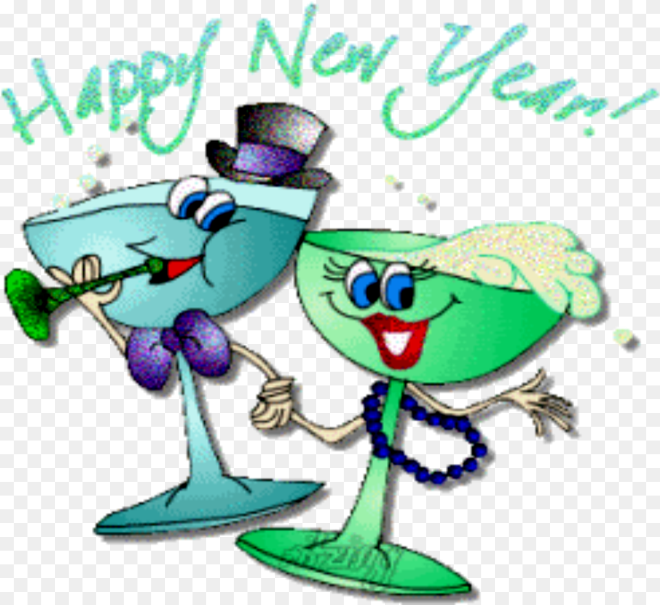 Party Animated Clipart Animated Clipart Happy New Year, Glass, Alcohol, Beverage, Cocktail Png