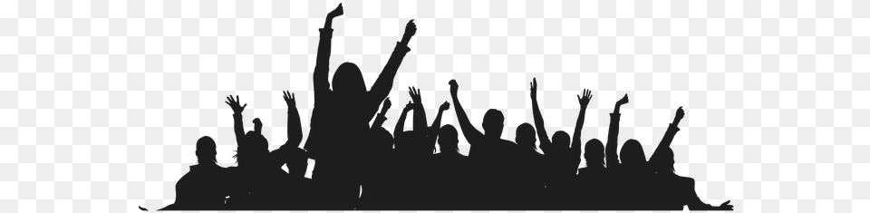Party Cheers Human Joy Silhouette Hands In The Air Concert, Crowd, Person, Body Part Free Transparent Png