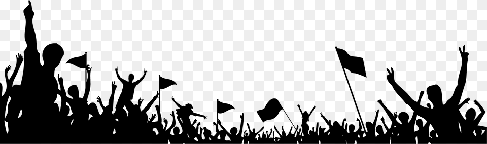 Party Crowd Silhouette Supporters Silhouette, Nature, Night, Outdoors Free Png Download