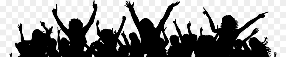 Party Crowd Silhouette Template Powerpoint Music Festival, Gray Free Png