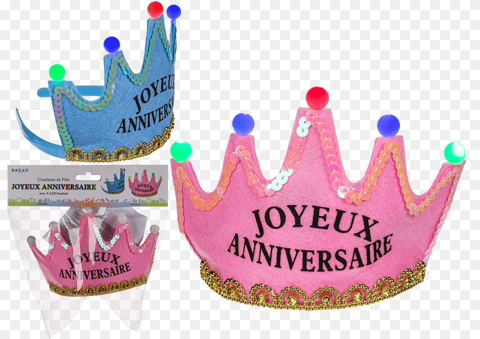 Party Crown With 5 Multicoloured Led Couronne Led Joyeux Anniversaire, Accessories, Hat, Jewelry, Clothing Png