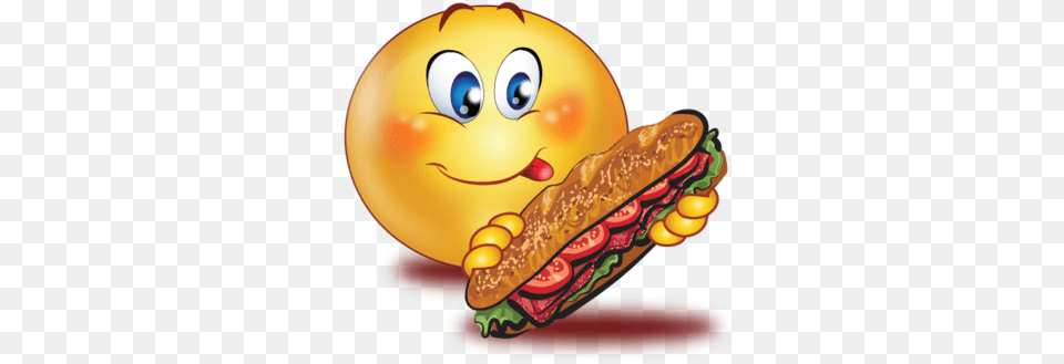Party Eating Sandwich Emoji Eating, Food, Hot Dog Free Png