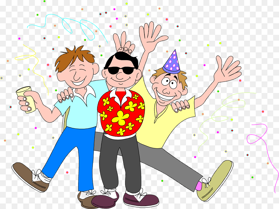 Party Stock Photo Illustration Of Three Guys, Accessories, Sunglasses, Hat, Clothing Free Transparent Png
