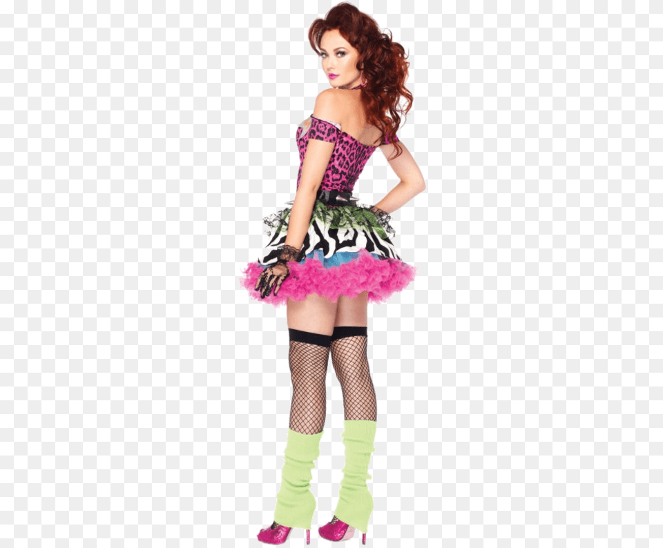 Party Girl Fashion Photoshop Side Back Animal 80s People, Footwear, Clothing, Costume, Shoe Free Png Download