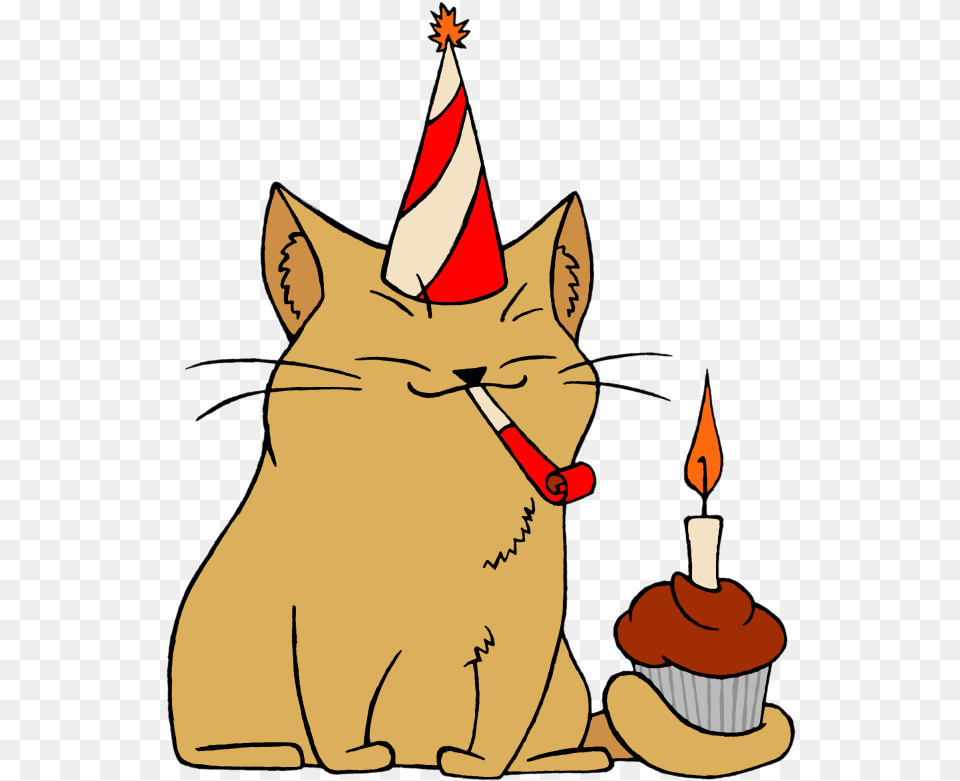 Party Hat Clipart Birthday Cat Transparent Birthday Cat Clip Art, Person, Clothing Png Image