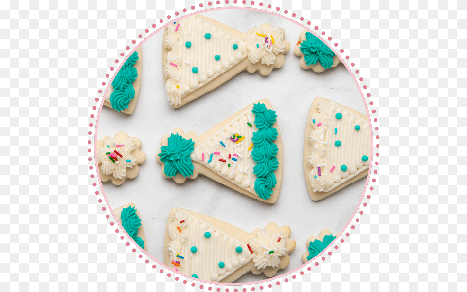 Party Hat Decorated Cookies Royal Icing, Cream, Dessert, Food, Sweets Free Transparent Png