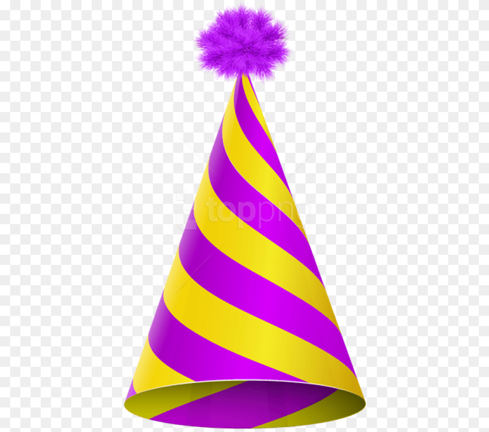 Party Hat Purple Yellow Transparent Images Party Hat Clipart, Clothing, Party Hat Free Png Download