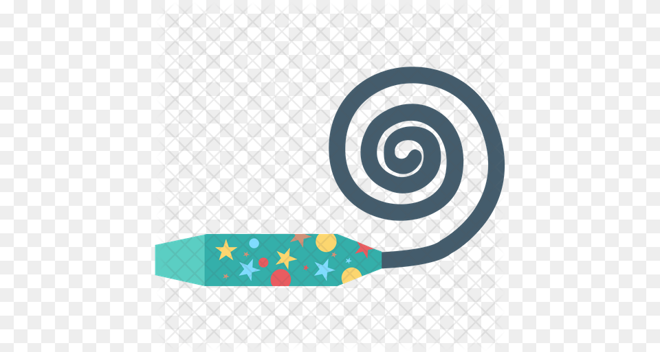 Party Horn Bold Line Icon Of Flat Style Horizontal, Spiral, Coil Png Image