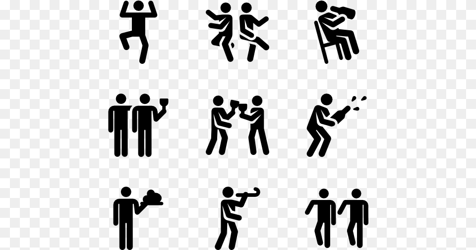 Party Human Pictograms Ikonki Dlya Storis, Gray Png Image