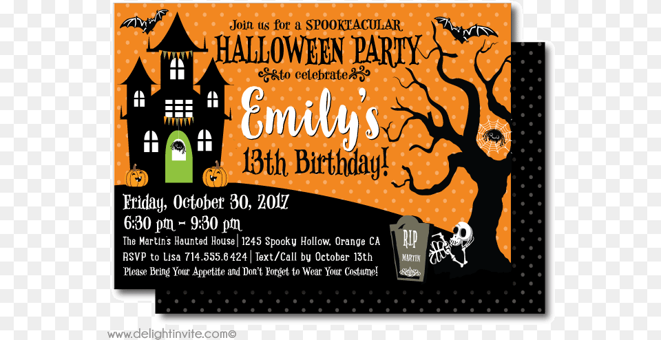 Party Invitations Mesmerizing Halloween Party Invite Halloween Birthday Party Invite, Advertisement, Poster, Person, Text Free Png