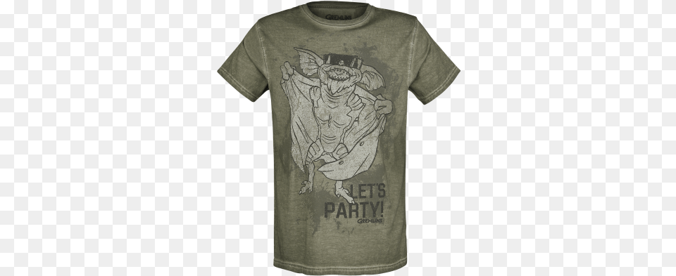 Party Men T Shirt Olive 100 Cotton Gremlins Gremlins T Shirt, Clothing, T-shirt, Art Png Image