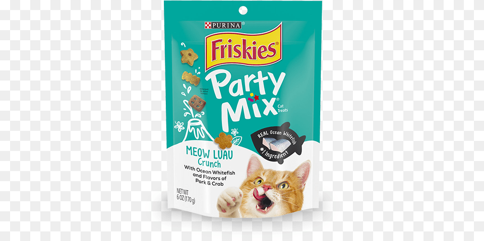 Party Mix Meow Luau Crunch Cat Treats Friskies, Animal, Mammal, Pet, Food Png