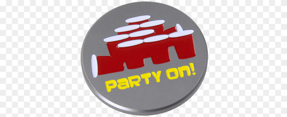 Party On Ball Marker Party, Badge, Logo, Symbol, Birthday Cake Free Png Download