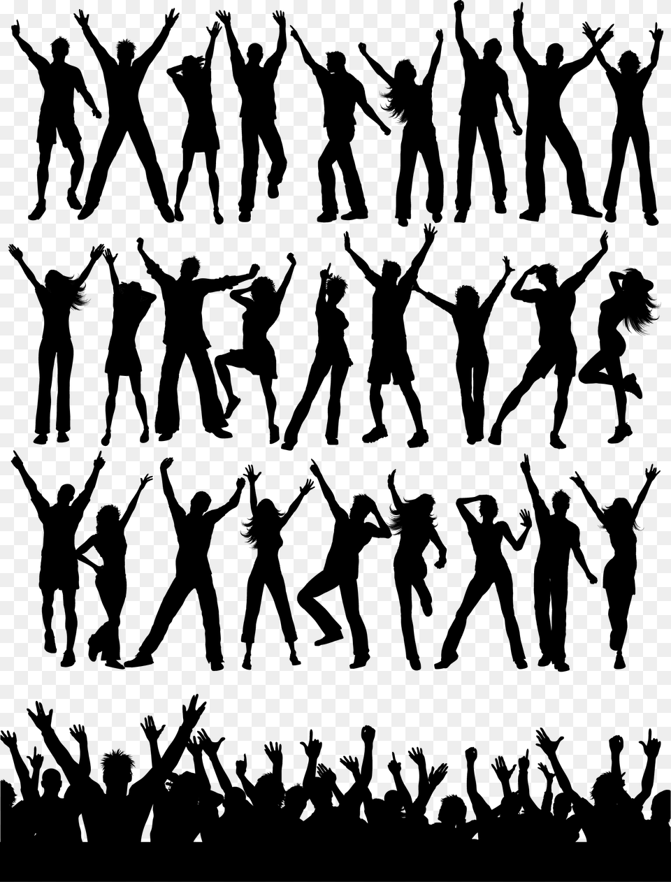 Party People Silhouettes, Person, Silhouette, Concert, Crowd Free Png