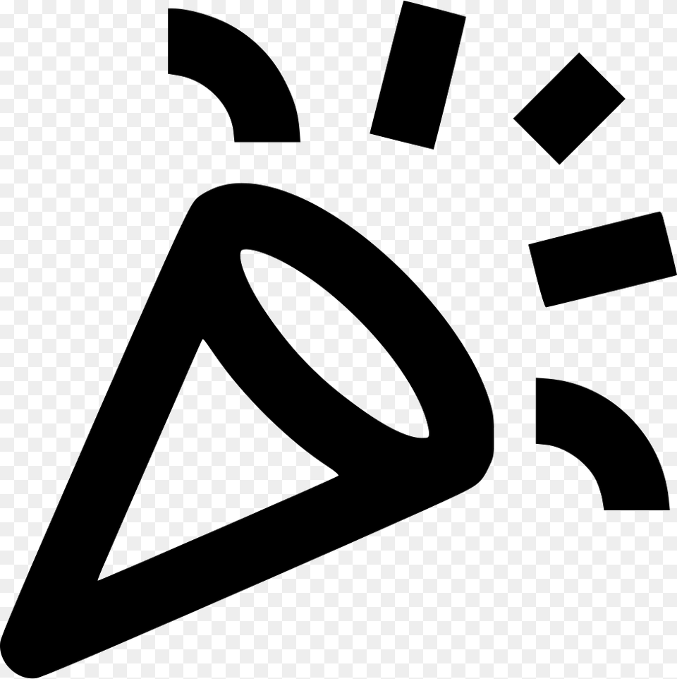 Party Popper Icon, Triangle, Symbol, Stencil Free Transparent Png