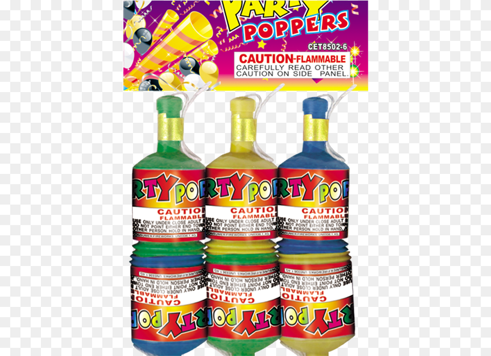 Party Poppers 1446 Cet8502 6 Party Poppers Fireworks, Can, Tin, Bottle Free Transparent Png
