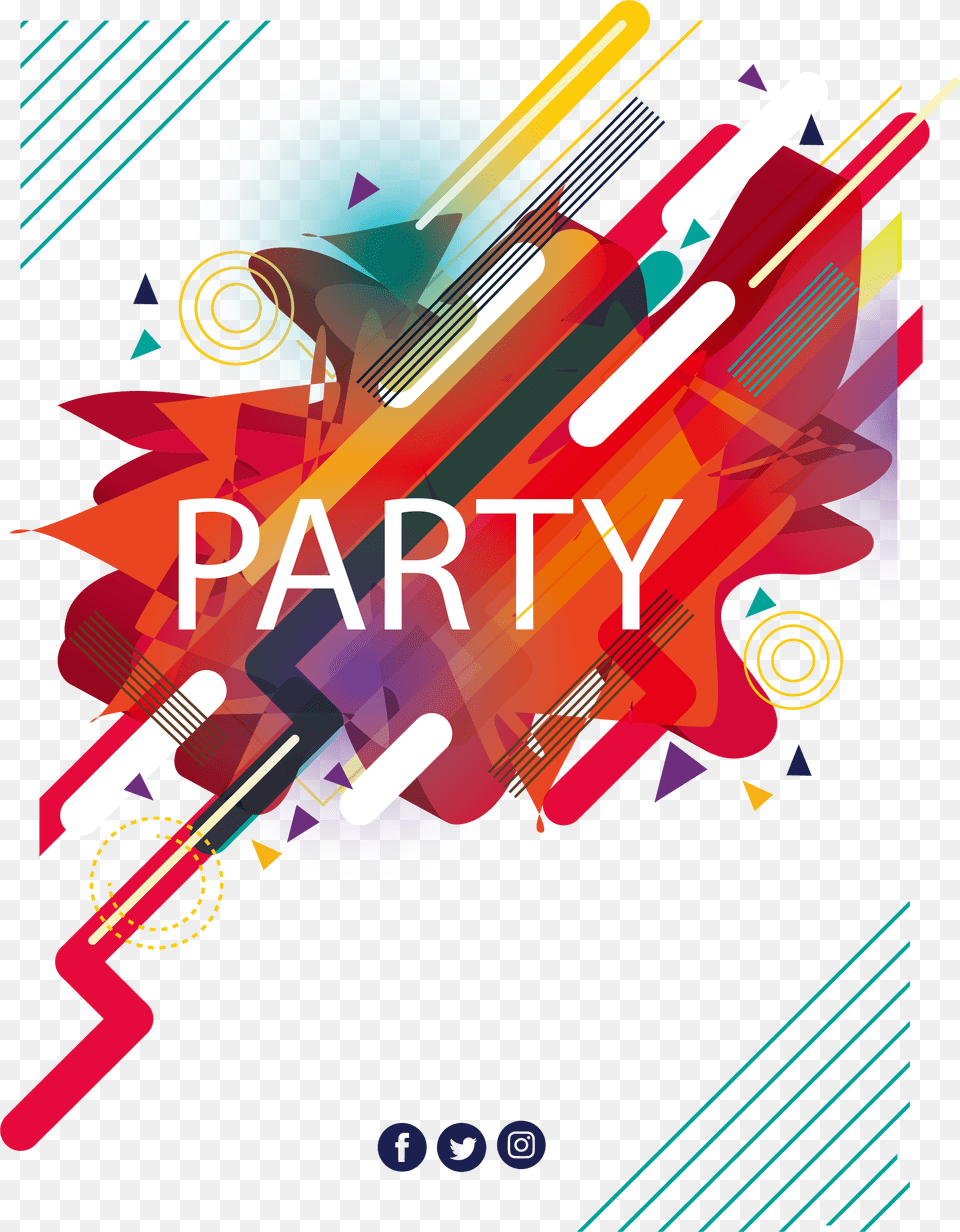 Party Poster Music Festival Abstract Party Poster Background, Advertisement, Art, Floral Design, Graphics Png Image