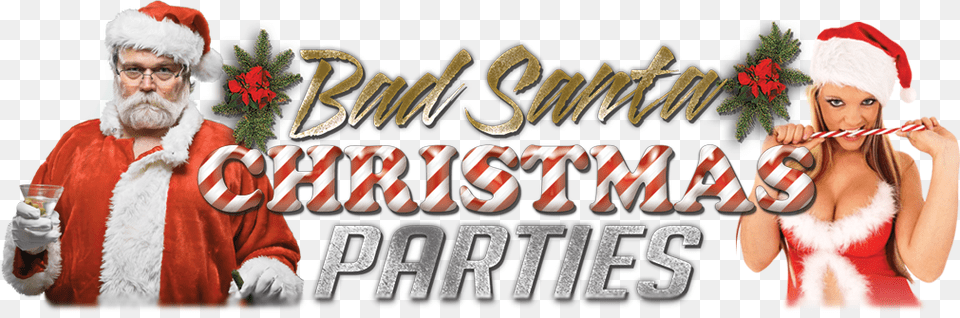 Party Santa Bad Santa Themed Christmas, Adult, Female, Person, Woman Free Transparent Png