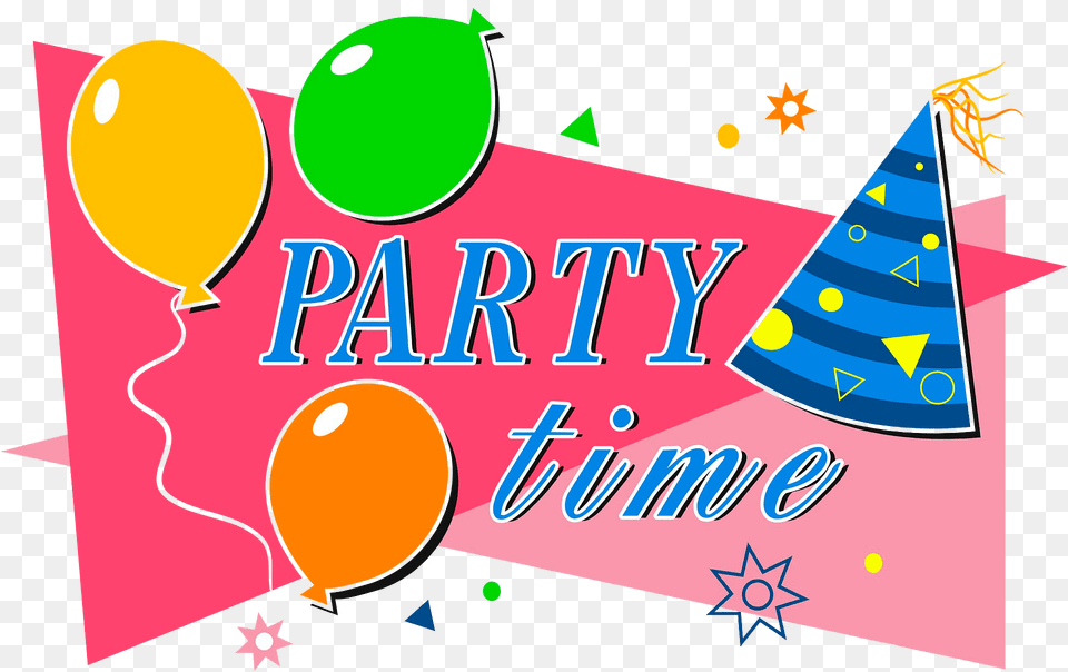 Party Time Clipart, Balloon, Clothing, Hat Free Png Download