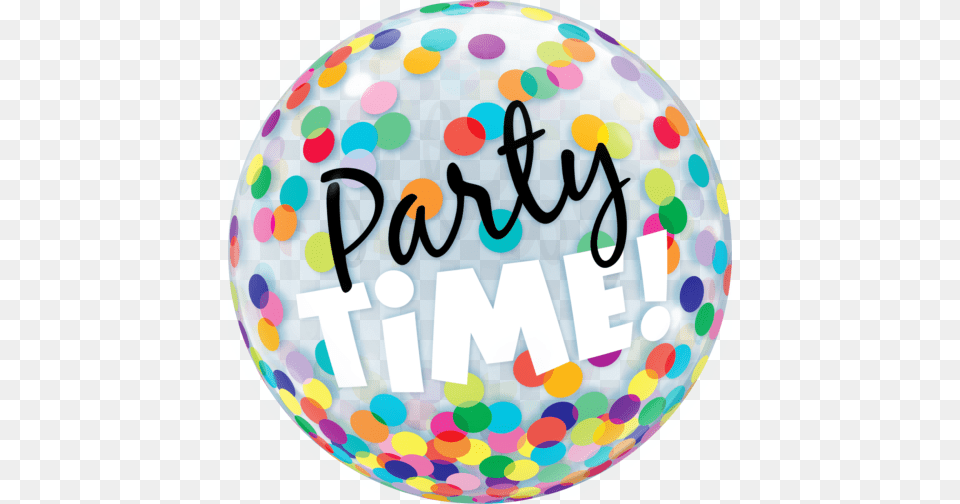 Party Time Dots Bubble Balloon, Sphere, Birthday Cake, Cake, Cream Png