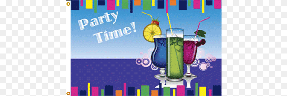Party Time Drinks Flag Party Time With Drinks, Alcohol, Beverage, Cocktail, Mojito Free Transparent Png