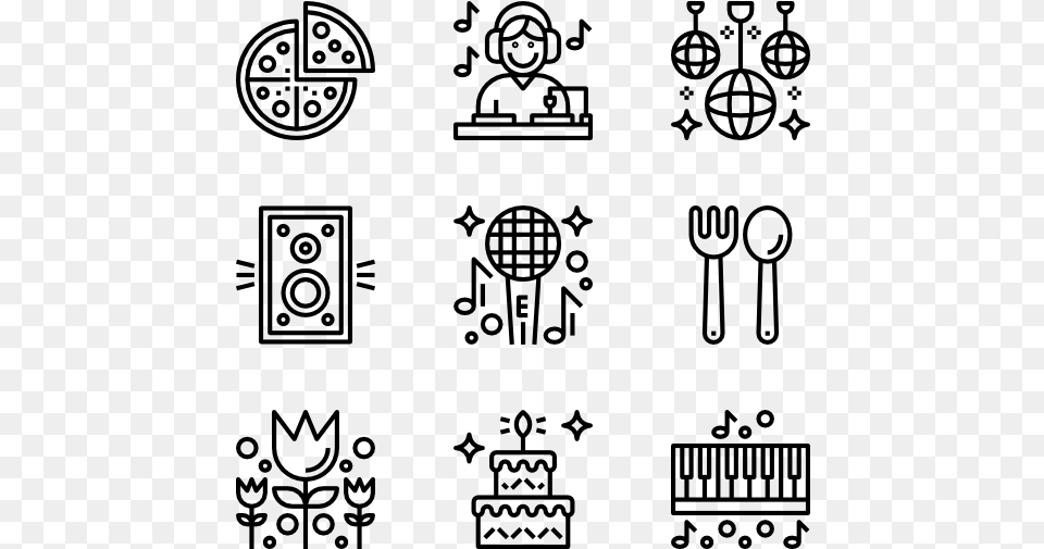 Party Webdesign Icons, Gray Free Transparent Png