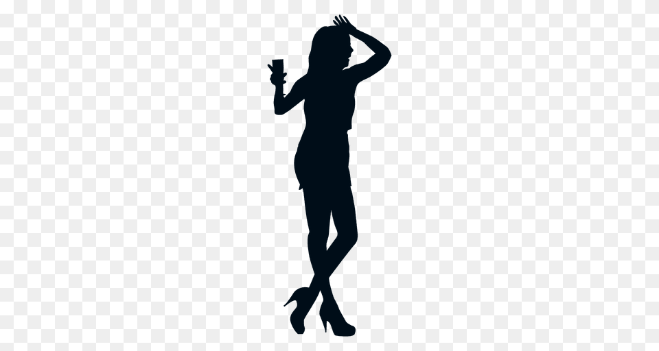 Party Woman Drinking Silhouette, Adult, Male, Man, Person Free Png Download