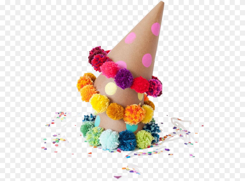 Partyhat Partyhats Hats Hat Confetti Birthday Gorros De Con Pompones, Clothing, Party Hat, Person Png Image