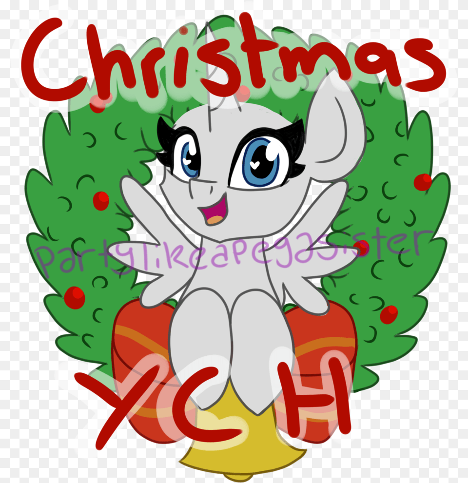 Partylikeapegasister Bell Bow Christmas Holly Cartoon, Book, Comics, Publication, Face Free Transparent Png