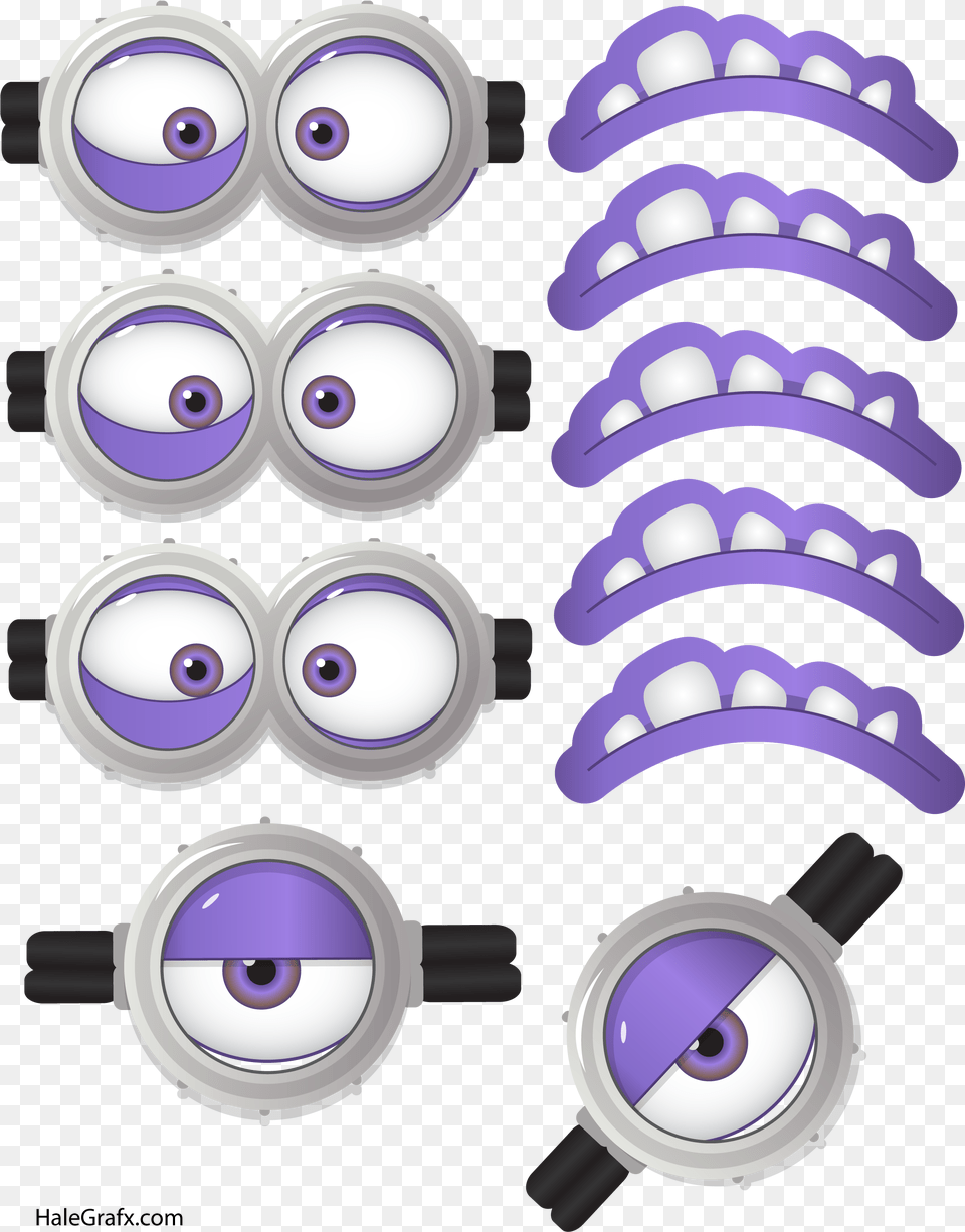 Partyummy Printable Minion Visage Violet Faces Evil Printable Purple Minion, Machine, Spoke, Coil, Rotor Free Transparent Png