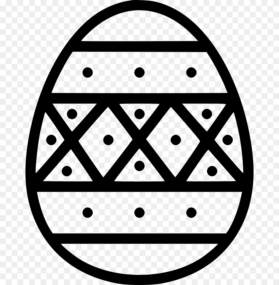 Paschal Egg Decorated Decoration Dots Stripes Puerto Rico Black And White, Easter Egg, Food, Ammunition, Grenade Free Png