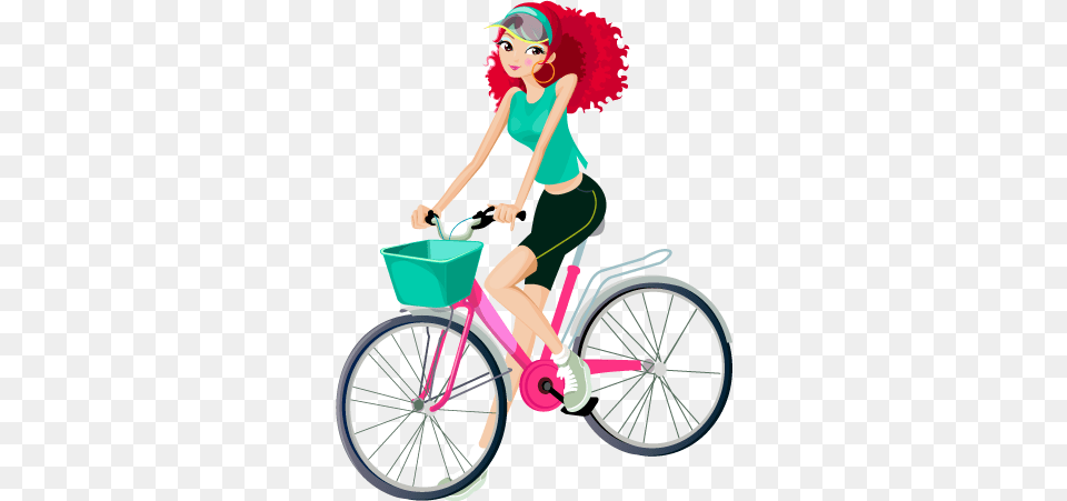 Paseamos Dibujo Dibujo Mujer Acuarela Bicicleta Fashion Girl Vector, Machine, Wheel, Person, Adult Free Transparent Png