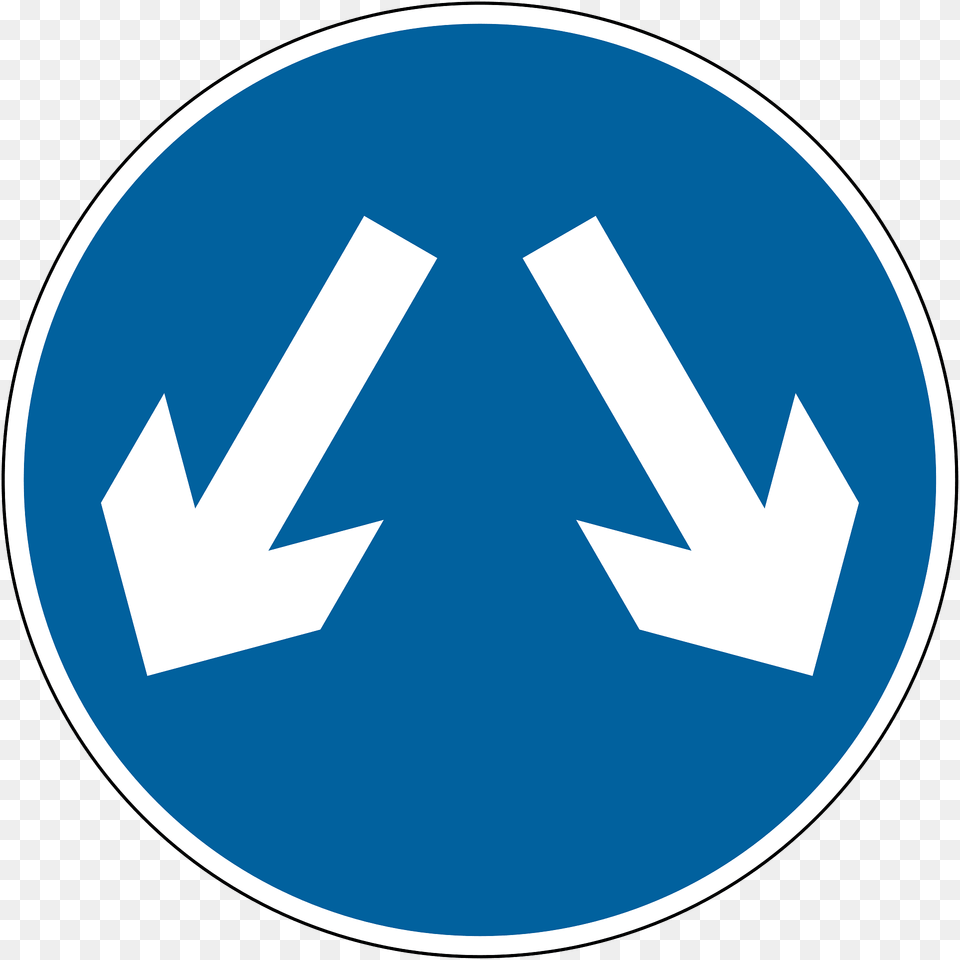 Pass Either Side To Reach Same Destination Often Incorrectly Used To Mean Pass Either Side Clipart, Sign, Symbol, Disk Free Png Download