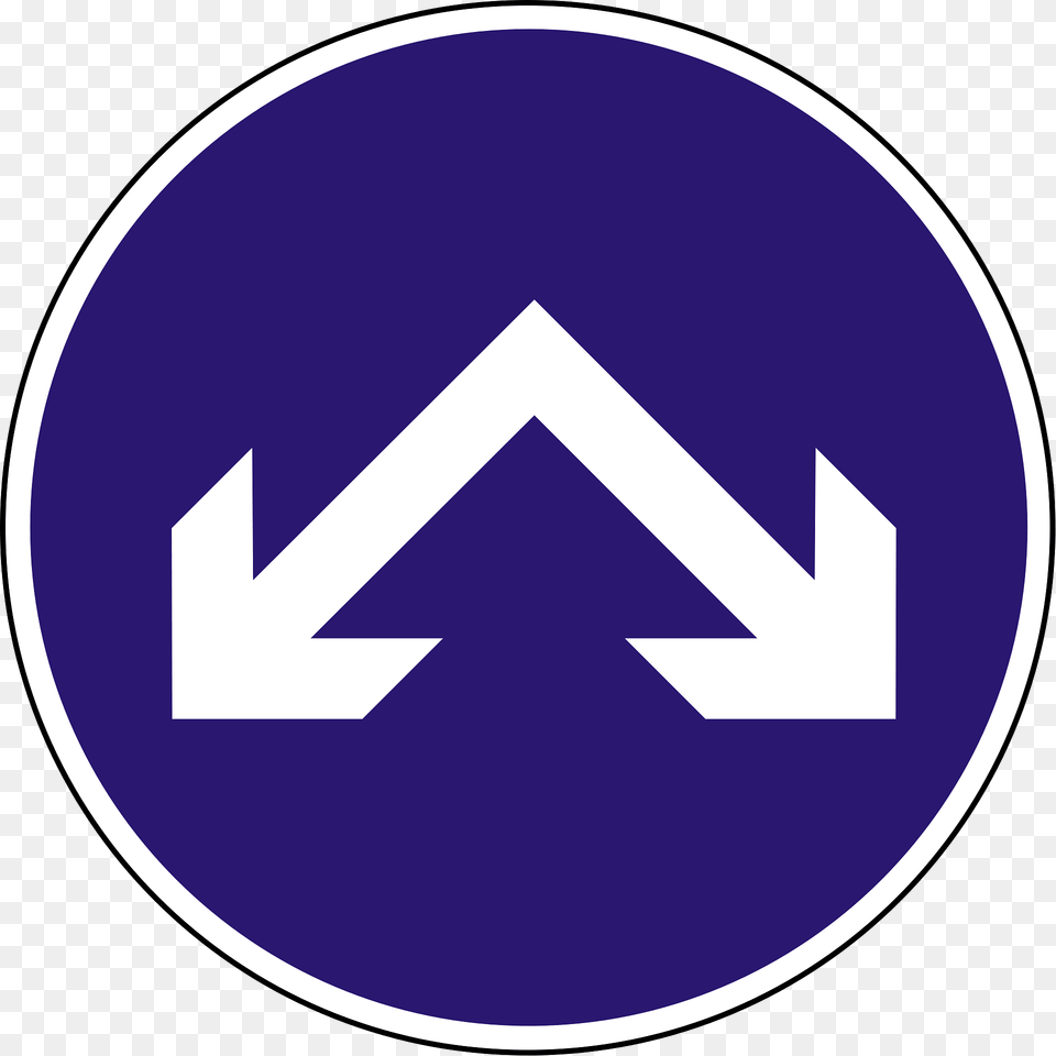Pass On Either Side Sign In Hungary Clipart, Symbol, Road Sign, Disk Png Image