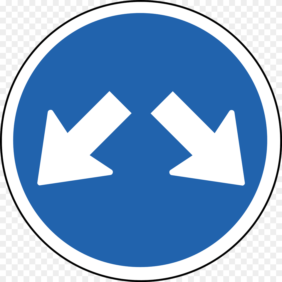 Pass On Either Side Sign In Iceland Clipart, Symbol, Disk, Recycling Symbol, Road Sign Free Png