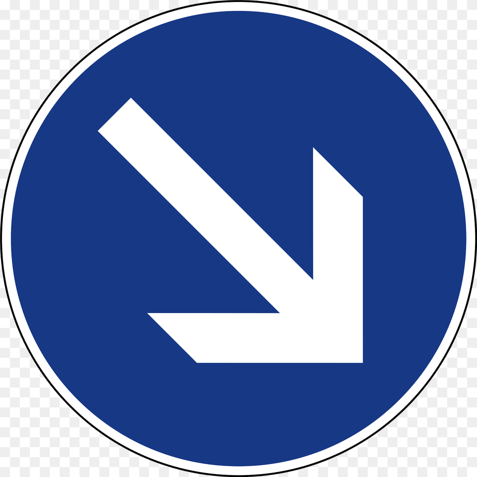 Pass On This Side Sign In Slovenia Clipart, Symbol, Road Sign, Disk Free Transparent Png