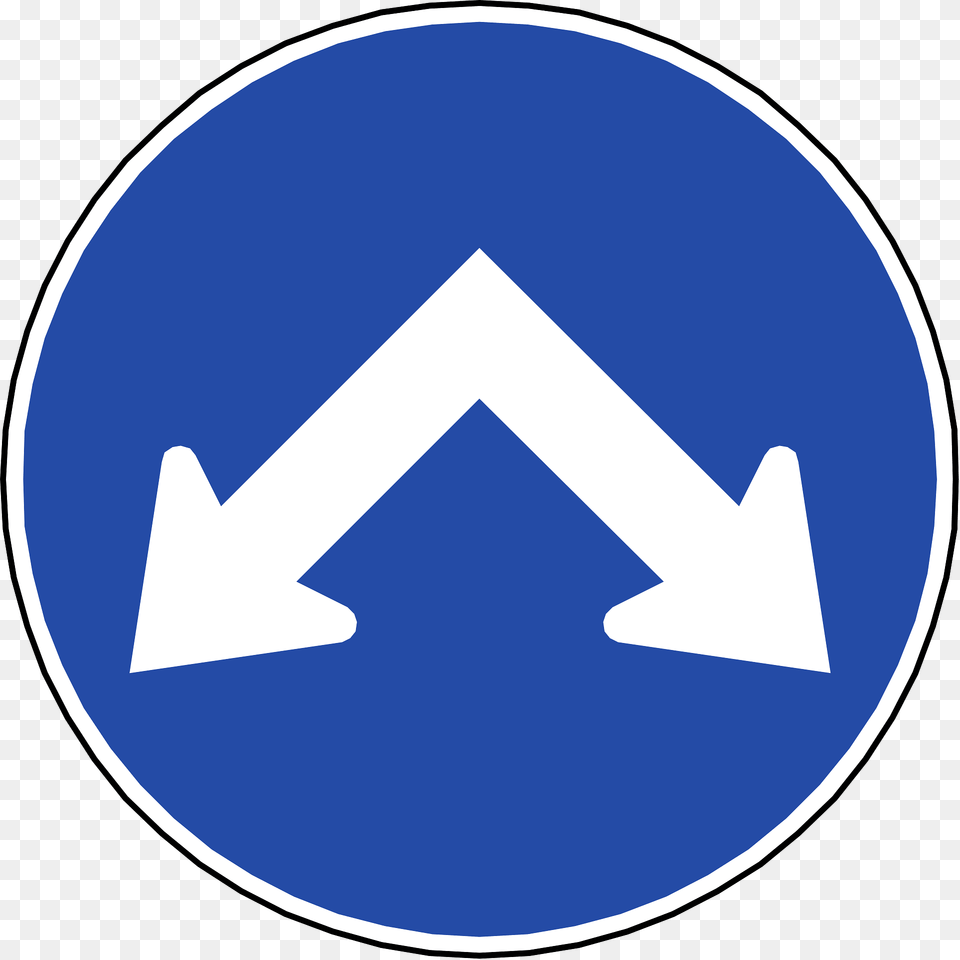 Pass Oneither Side Sign In Chile Clipart, Symbol, Disk, Road Sign Free Png