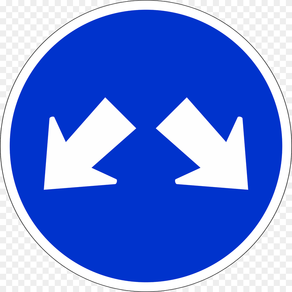 Pass Oneither Side Sign In Indonesia Clipart, Symbol, Disk Png Image