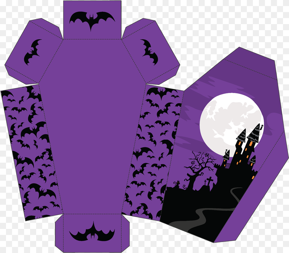 Passatempo Da Ana Paper Box Coffin Halloween, Clothing, Knitwear, Sweater, Purple Free Png