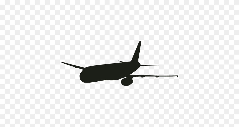 Passenger Airplane In Flight Silhouette, Aircraft, Transportation, Vehicle, Airliner Png