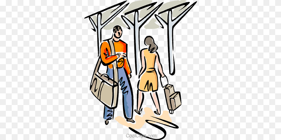 Passengers Walking Through A Terminal Royalty Free Vector Clip Art, Book, Comics, Person, Publication Png Image