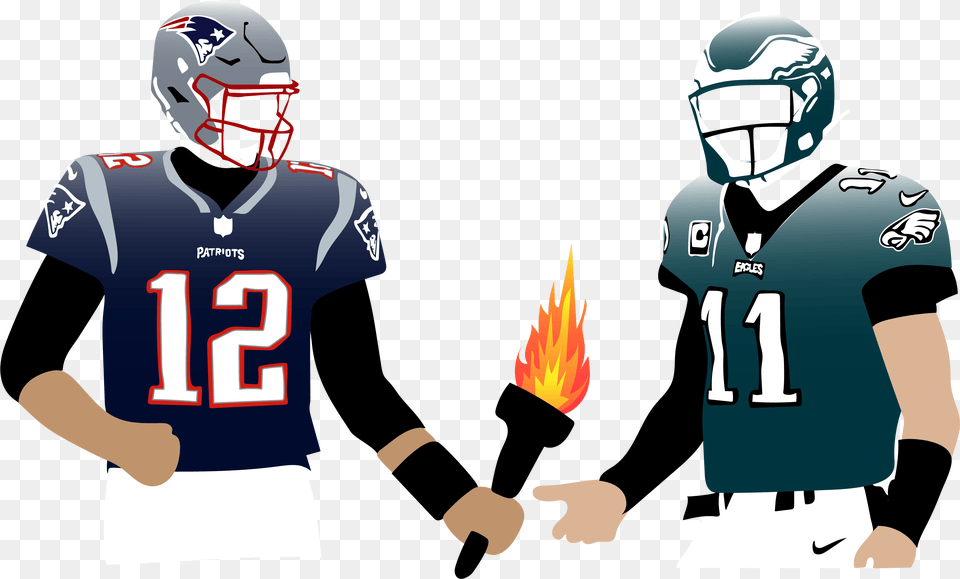 Passing Of The Torch A New Generation Quarterbacks New England Patriots Tom Brady, Helmet, Clothing, Shirt, Sport Free Transparent Png