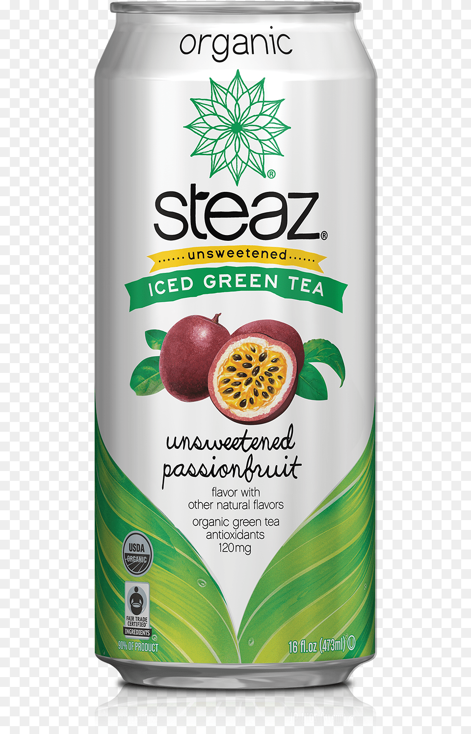 Passion Fruit Steaz Blueberry Pomegranate Green Tea, Can, Tin, Advertisement, Food Free Transparent Png